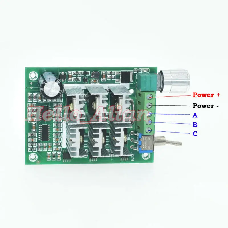 DC 5V-36V PWM Speed Controller Driver Controller CW/ CCW Reversible Switch Linear Potentiometer for 3-Phase Brushless Motor