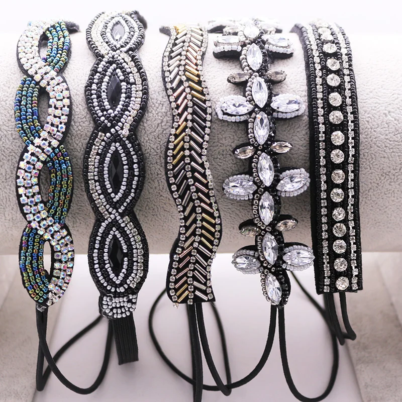 Ethnic Seed Beads Handmade Headband Pearl Rhinestone Customized Beaded Hairband For Women & Girls Hair Accessories