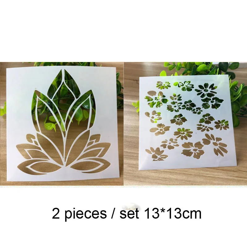 

2pc Painting Template Stencils Reusable Airbrush Painting Art DIY Home Decor Scrap Booking Album Crafts Office School Supplies