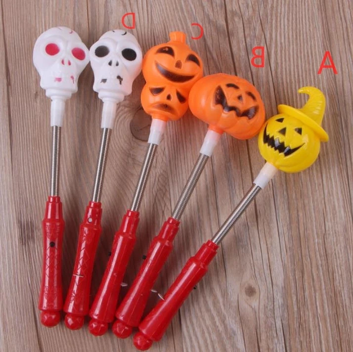 Led Pumpkin Shake Stick Halloween Flash Decor Light Up Ghost Witch Magic Wands Glow Sticks Party Favor Fancy Dress Props