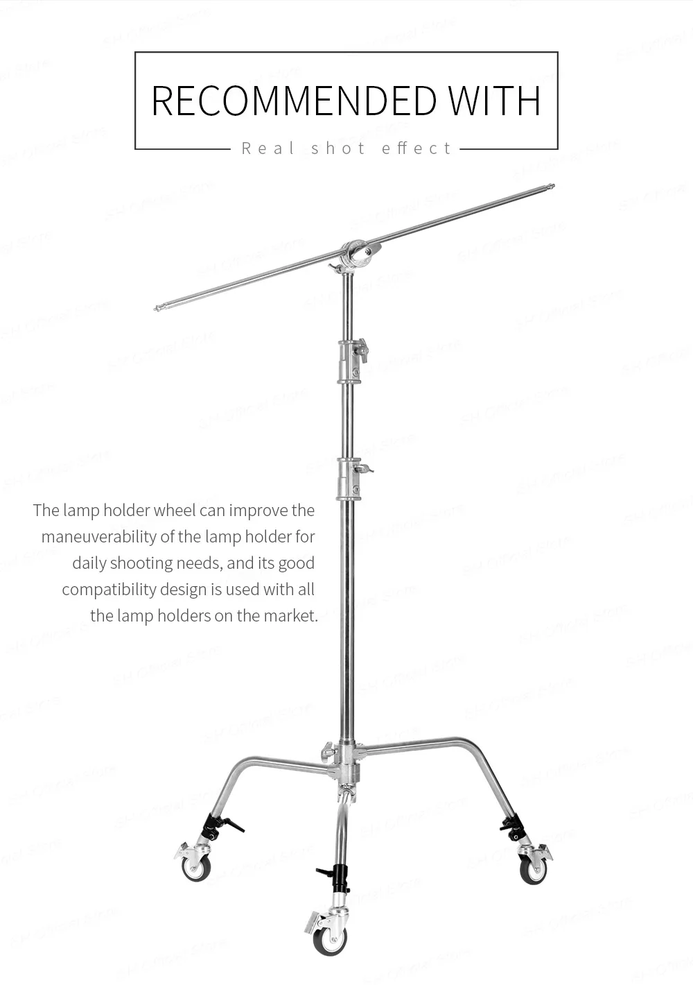 스튜디오 비디오에 적합한 직경 25mm 다리의 라이트 스탠드용 3 팩 회전 캐스터 휠, 내구성있는 금속 구조