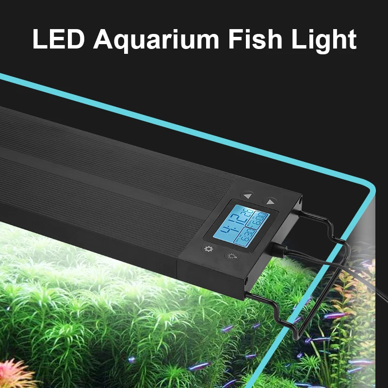 Extendable LED Aquarium Lights 18W 24W 34W Aquarium Plant Grow Lamps LED IP65 Sunrise Sunset Timming for Aqua Fish Tanks