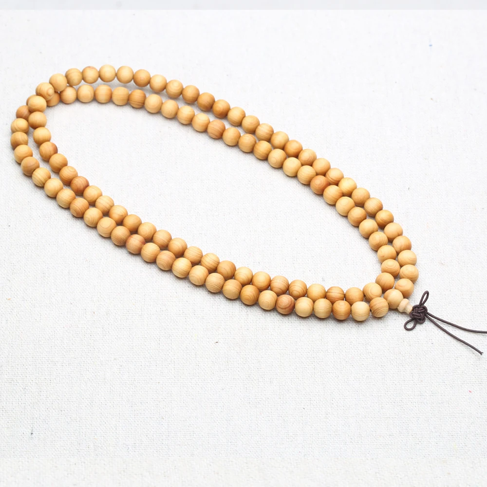 8mm Genuine Sandalwood Bead Necklace Sandalwood Wrist Mala Bracelet Rosary Unisex