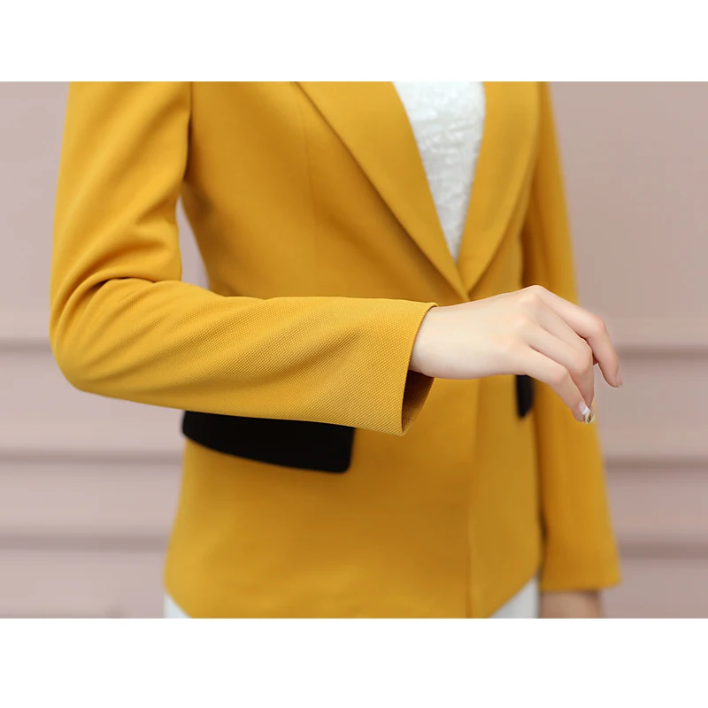 2023 blazer feminino Women new spring and autumn slim medium-long blazers candy color white/black/blue/rose suit jackets S2726