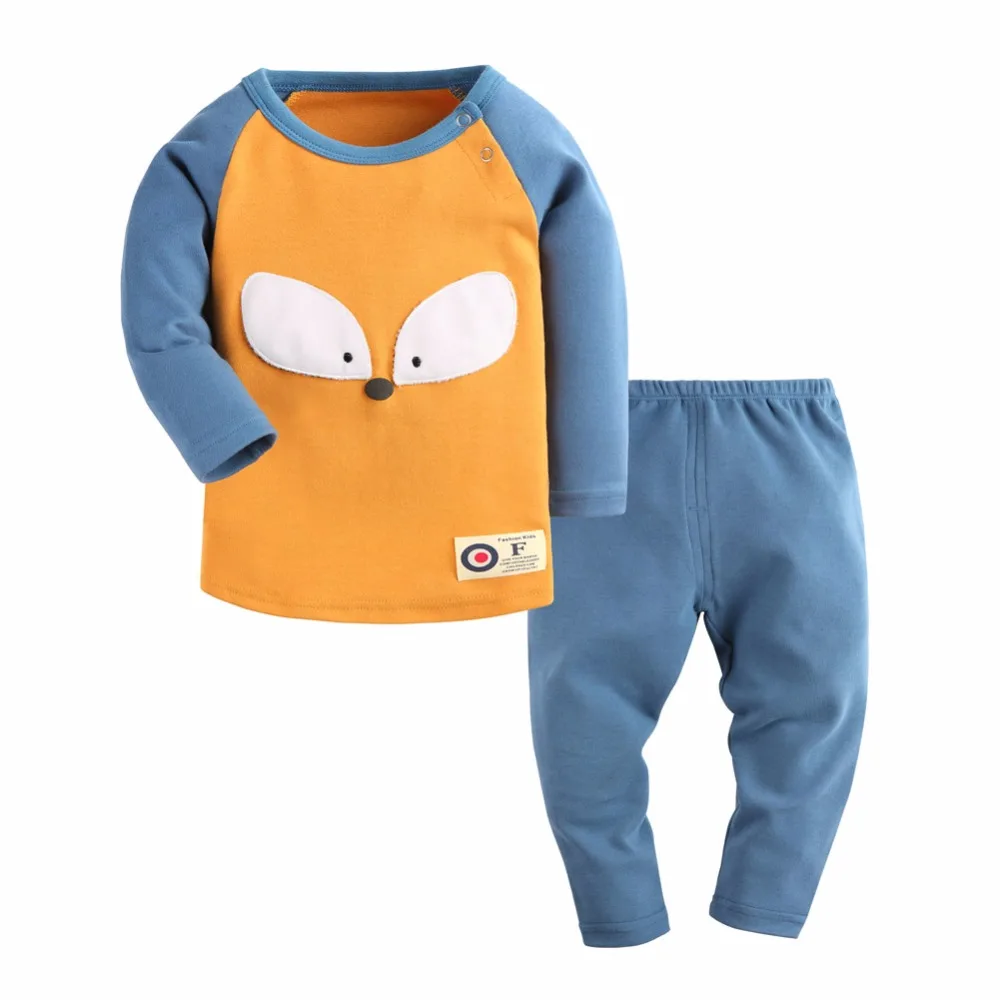 

Fox Baby Clothes Boys Home Clothing Sets Cartoon Printing Sweatshirts Casual Pants 2Pcs for Baby Boy Clothes Pajamas Suit