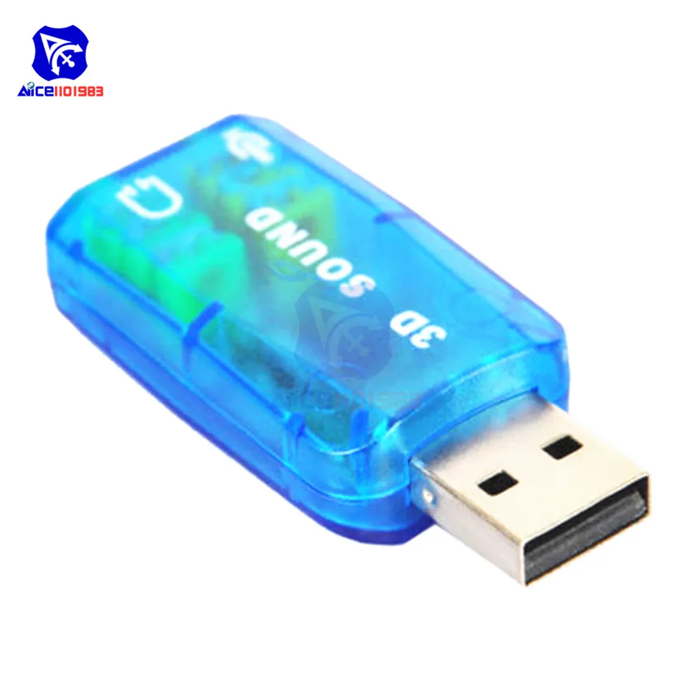 Diymore CM108 USB-адаптер звуковой карты 3D, конвертер случайного цвета Diymore CM108 USB-адаптер звуковой карты 3D, конвертер случайного цвета