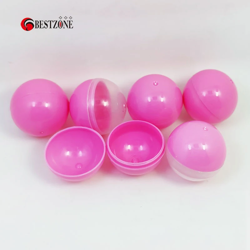 100Pcs/Lot 40MM Diameter Plastic PP Toy Capsules Full Pink Color With Ball Round For Vending Machine Empty Container Split body