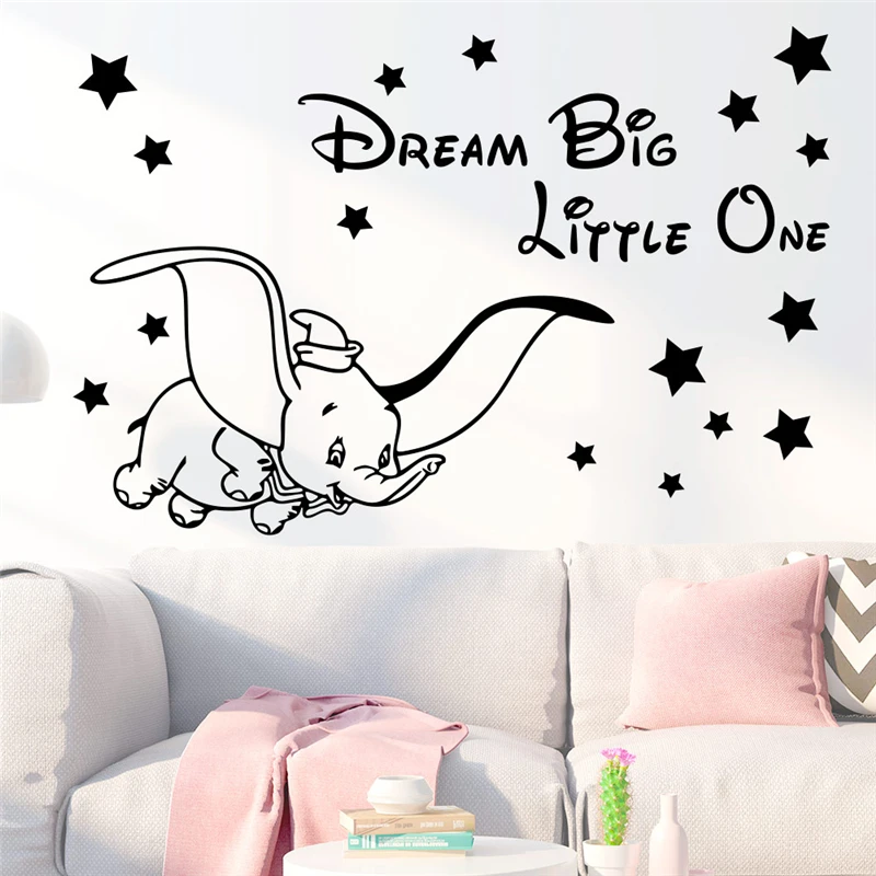 

creative disney dumbo wall stickers for kids rooms home decor cartoon flying elephant wall decals vinyl mural art diy wallpaper