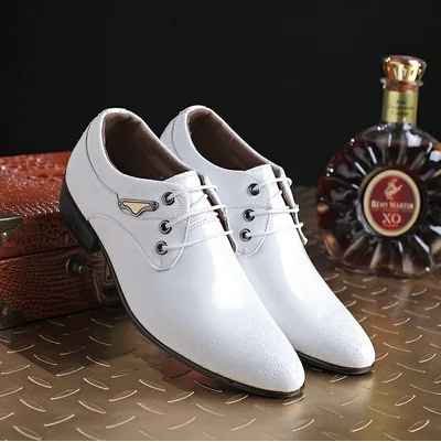 Mazefeng Brand Men\'s Business Dress Casual Shoes for Men Soft Patent Leather Fashion Mens Comfortable Oxford Shoes Size 38-44