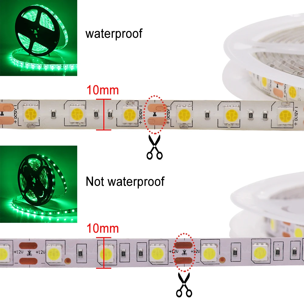 Taśma LED 5M 5050 5054 2835 RGB Led listwa oświetleniowa 12V 60 leds/m elastyczna taśma oświetleniowa Led wodoodporna 300LEDs wstążka dioda Home