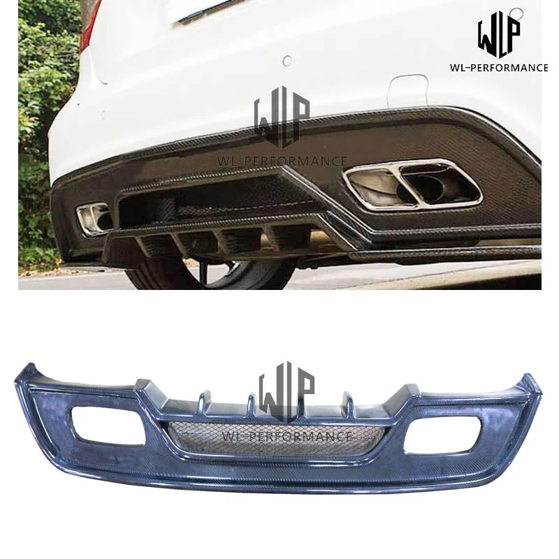 W176 A250 A45 Amg Style Carbon Fiber Rear Lip Diffuser Car Styling for Mercedes Benz A Class W176 A200 A260 Car Body Kit 2014-up