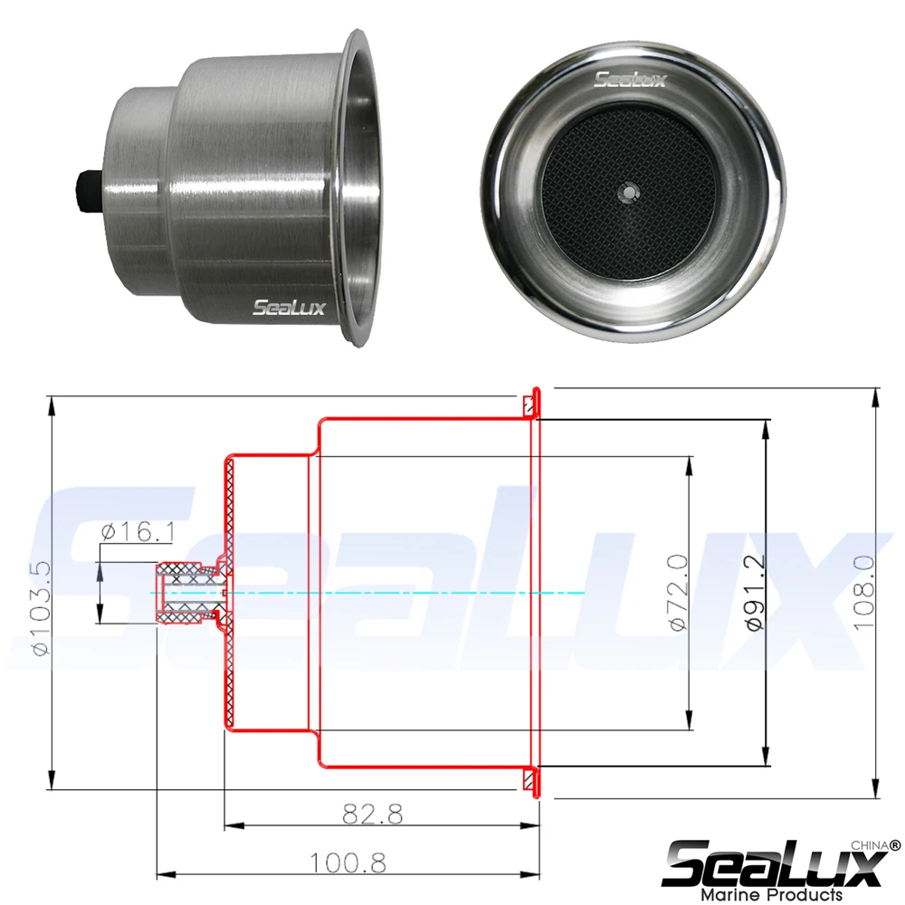 Sealux-Porte-gobelet en acier inoxydable, 6 pièces, pour bateau, voiture, camping, yacht, pêche