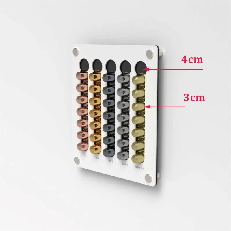 35 Pods Coffee Capsule Storage Display Rack Wall-mounted Transparent Coffee Capsule Holder Coffeeware Nespresso Capsule Holder