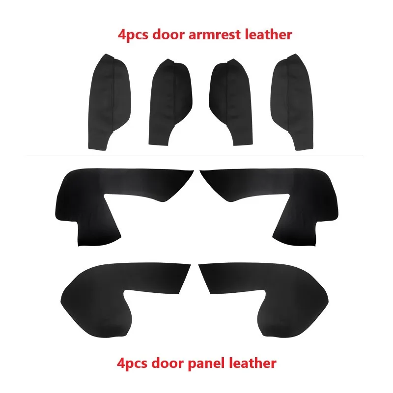 4pcs Microfiber Leather Door Armrest Cover For VW Tiguan 2008 2009 2010 2011 2012 Interior Door Panel Armrest Cover Trim