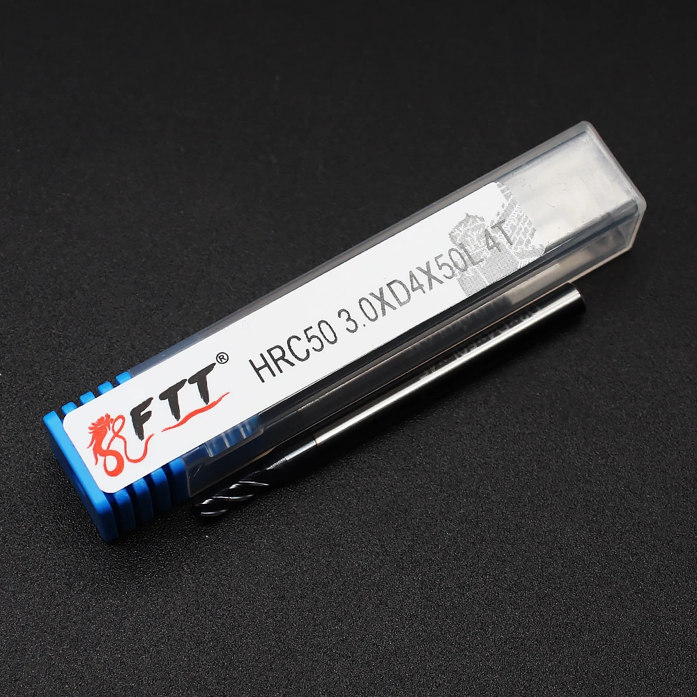 HRC50 3Mm 4ขลุ่ยเครื่องทังสเตนเหล็ก Endmills คาร์ไบด์เครื่องกัด Cnc EndMill เครื่องตัดเครื่องมือ