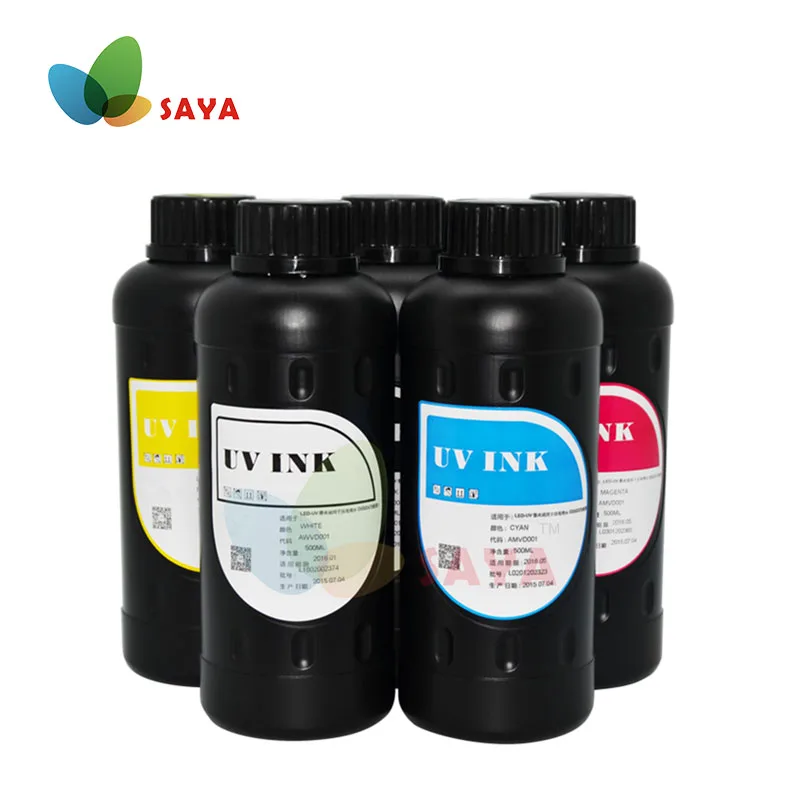 

500ML 6Bottles LED UV Ink ForUV-Flatbed For Epson 1390 L800 1400 1410 1430 1500W R290 R330 L800 L1800 UV Ink For All UV Printer