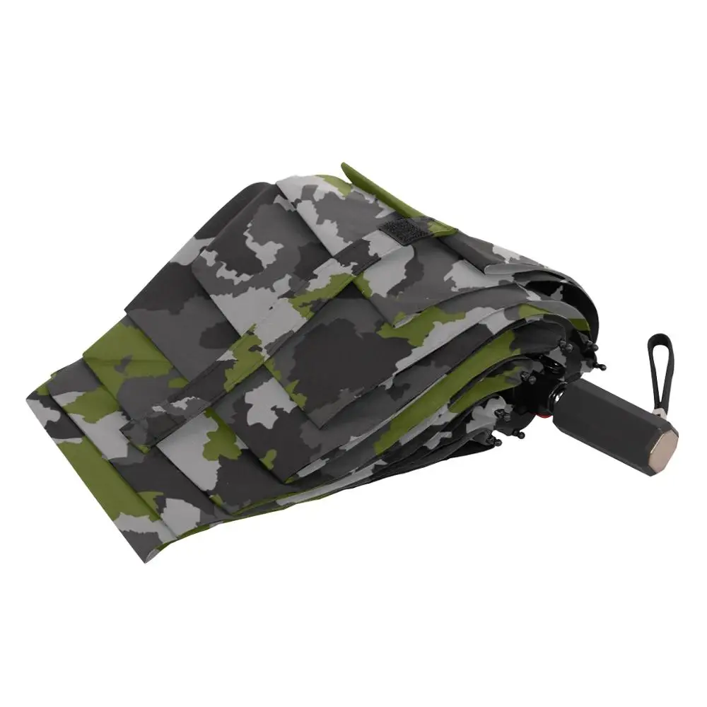 Windproof Camouflage Umbrellas 8 Rib Non Automatic Travel Umbrella Three Folding Compact Rain Umbrella for Men Accept Customized