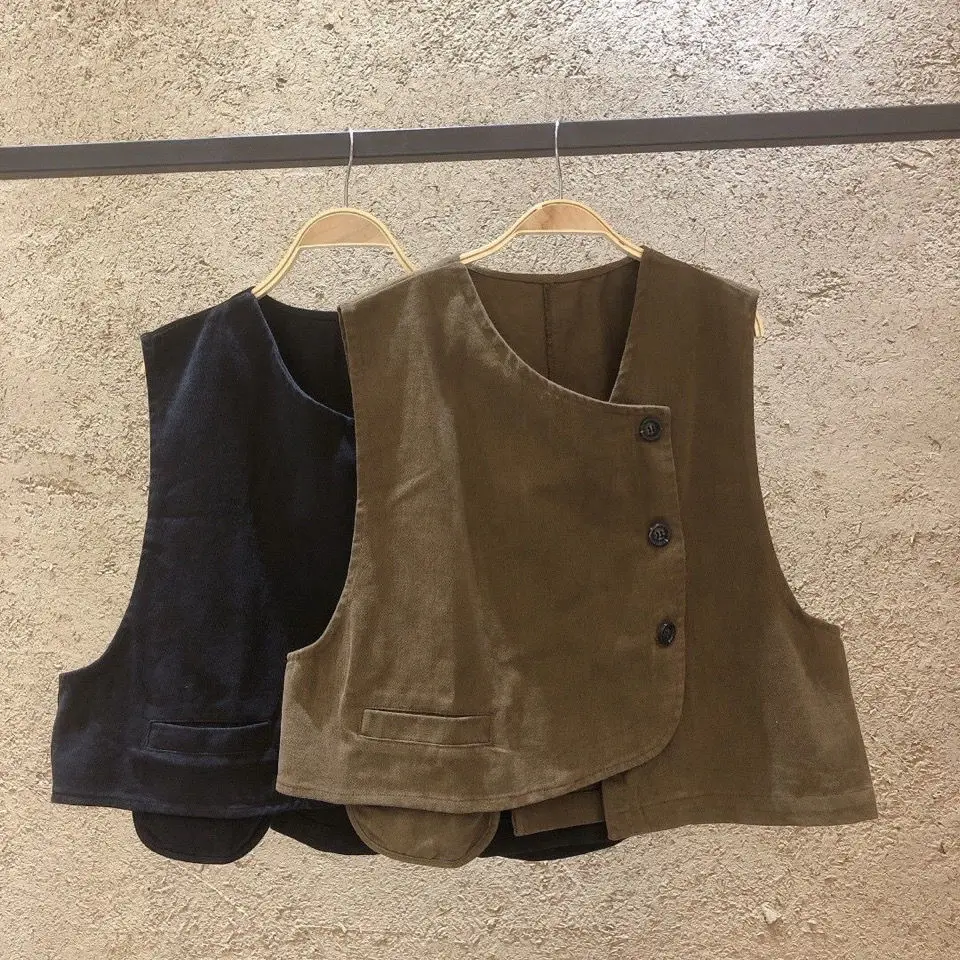 Gilets à simple boutonnage pour femmes et filles, gilets vintage simples, mode féminine, tout match, unisexe, confortable, automne