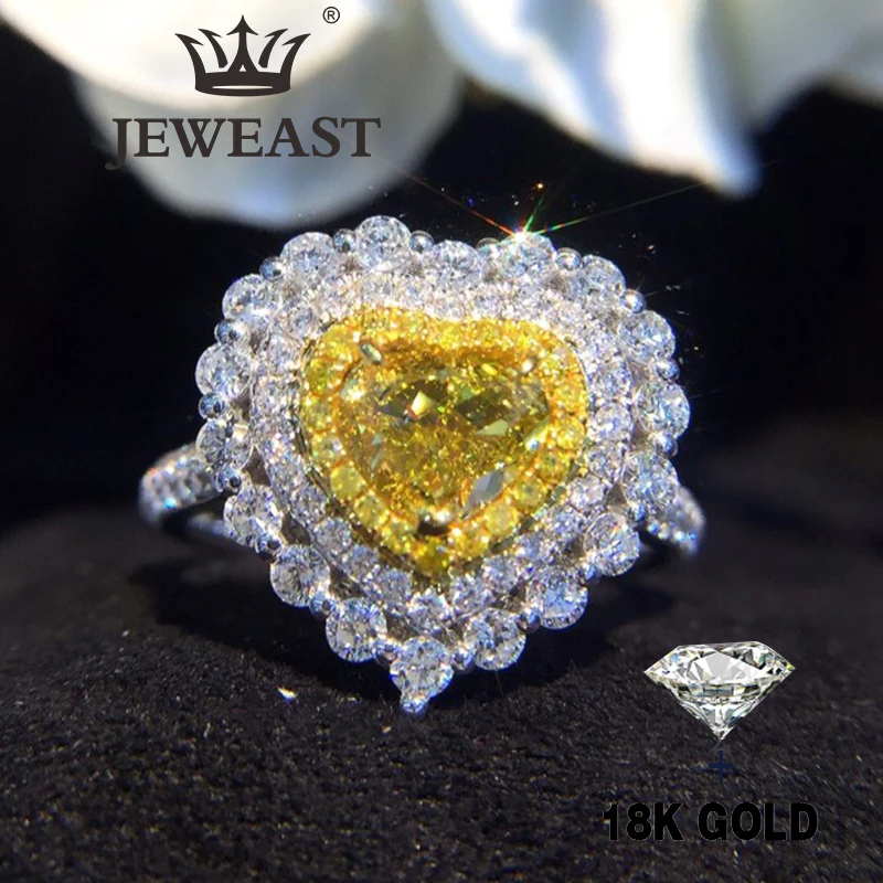 Natural Diamond 18K Gold Pure Gold Ring Beautiful Gemstone Ring Good Upscale Trendy Classic Party Fine Jewelry Hot Sell New 2023