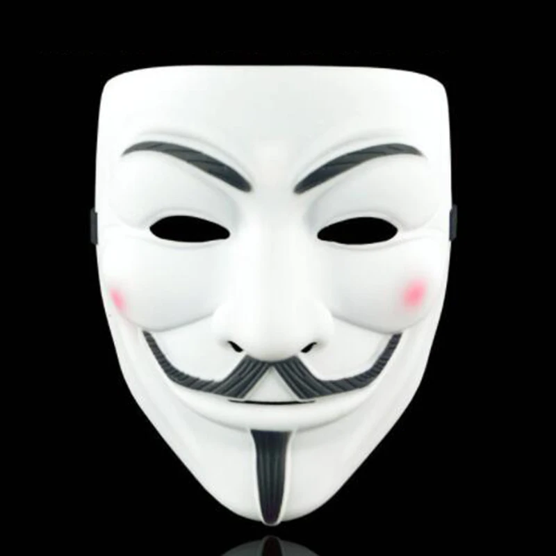 Hot Movie V For Vendetta Mask PVC Mask Cosplay Full Face Film Theme Vendetta Mask Hacker Halloween Grimace Masks