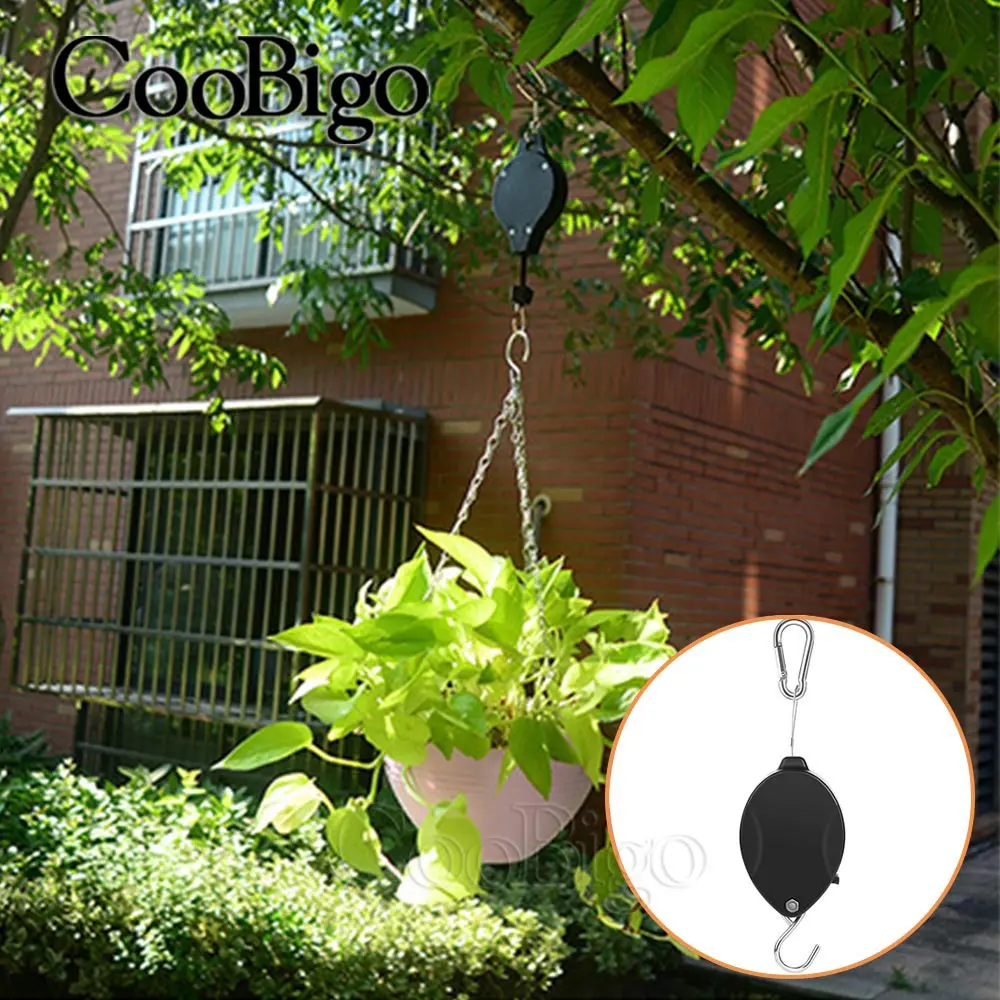 Plant Hook Pulley Retractable Plant Hanger Adjustable Hooks for Garden  Baskets Pots Birds Feeder Easy Reach Auto Lock Plastic - AliExpress 15