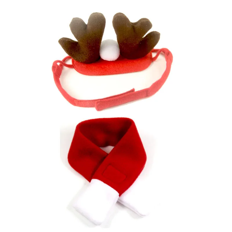 Christmas Small Plush Santa Hat scarf for Pet Dog Cat Hat Merry Christmas Decorations Cap Noel Navidad Happy New Year Gift