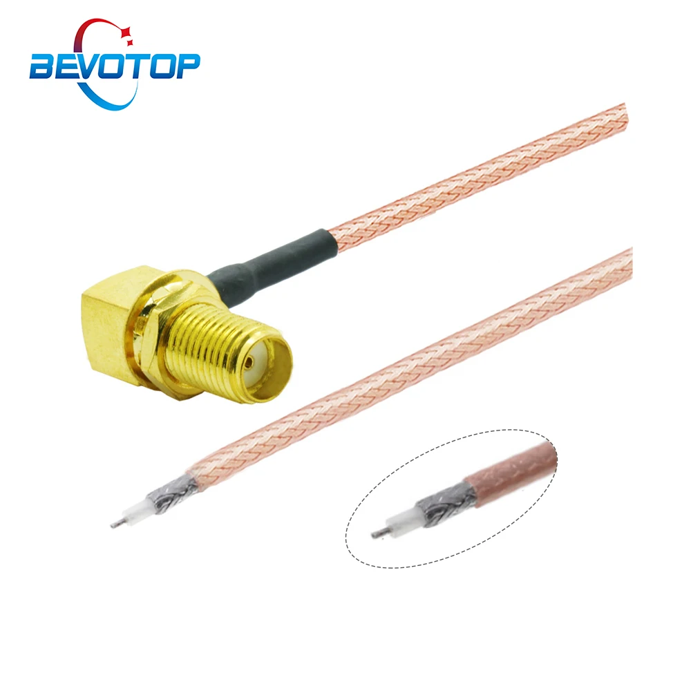 Single End Elbow SMA Female Right Angle to PCB Soldering Pigtail RG316 Cable for WIFI Wireless Router GPS GPRS Wire Connector