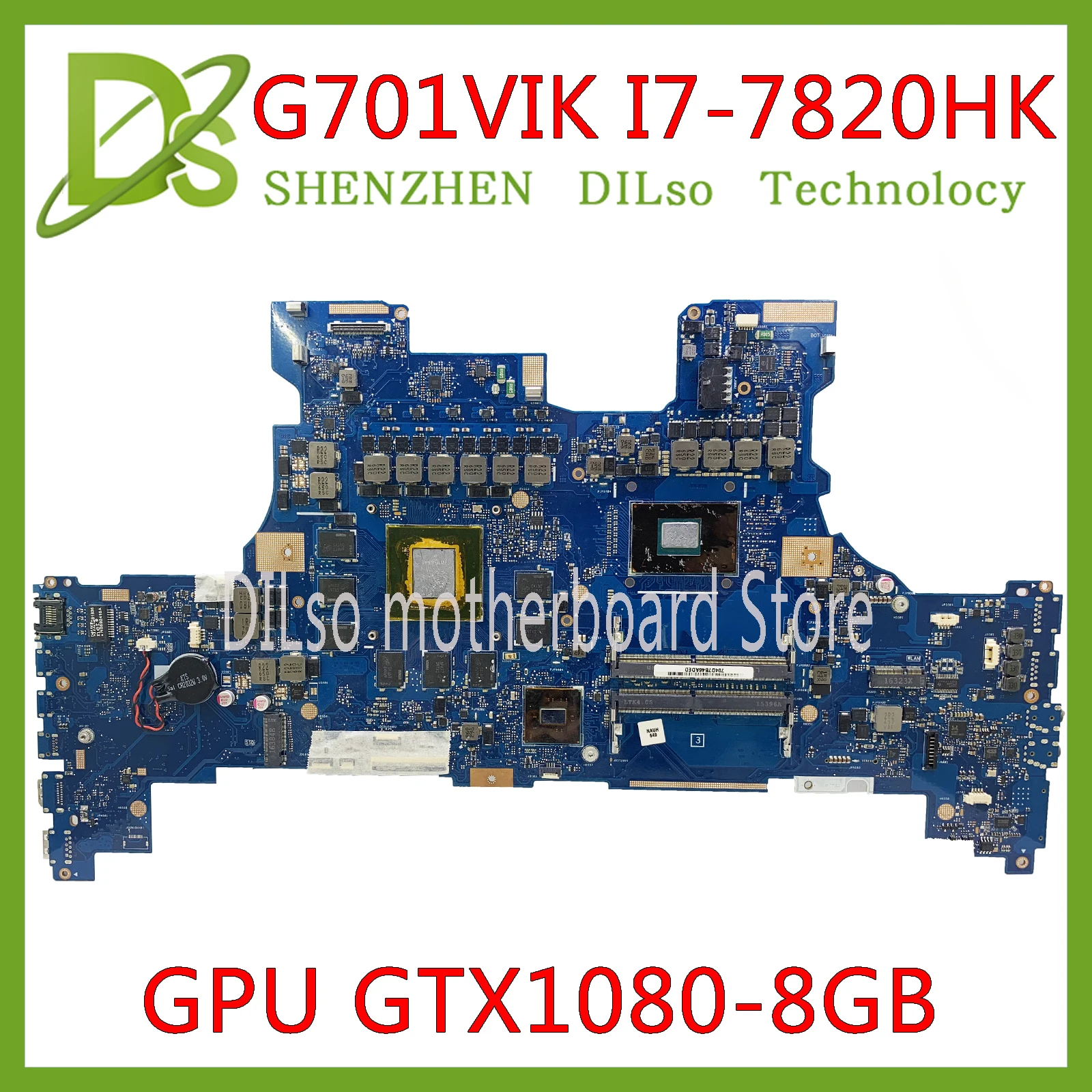 KEFU G701VIK Motherboard For Asus ROG G701 G701V G701VI Laptop Motherboard Test OK I7-7820HK CPU GTX1080/8GB Motherboard Test