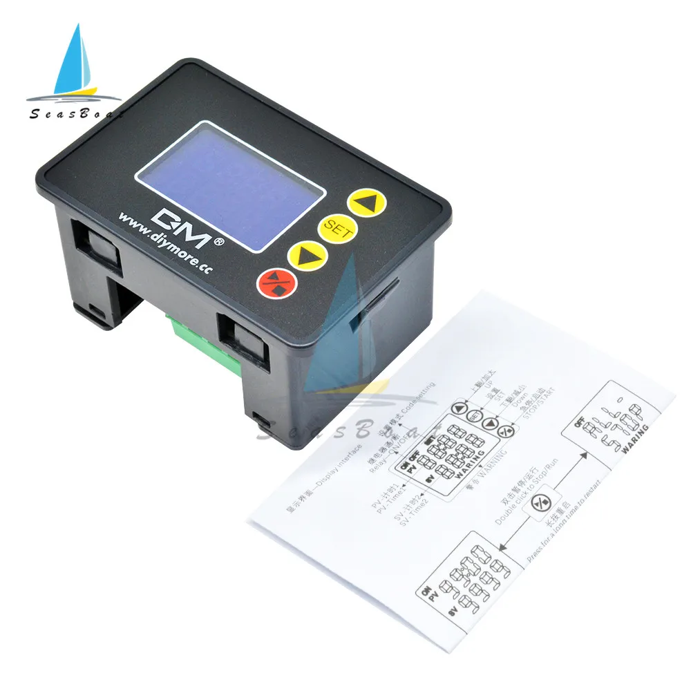 AC 110-220V DC 12V 24V 1.37\'\' LCD Display Microcomputer Time Controller Delay Relay Module Digital Cycle Timer Relay Switch