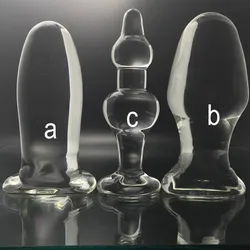 Transparent Glass Anal Plug Dildo Anus Dilator Expander Butt Plugs Large Big Buttplug Ass Sex Toys For Woman