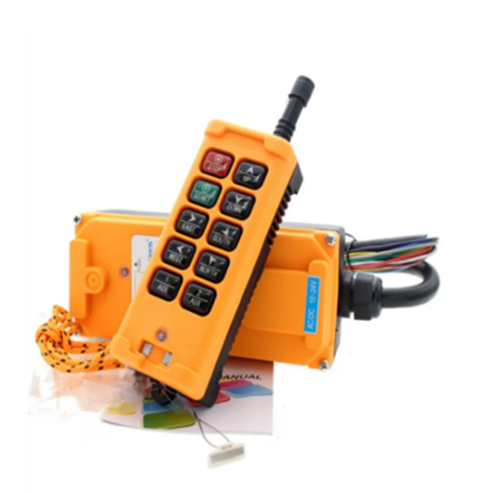 

HS-10 Industrial wireless Crane Radio Remote Control System 1 Transmitter 10 Channels 1 Speed Control Hoist OBOHOS Remote Switch