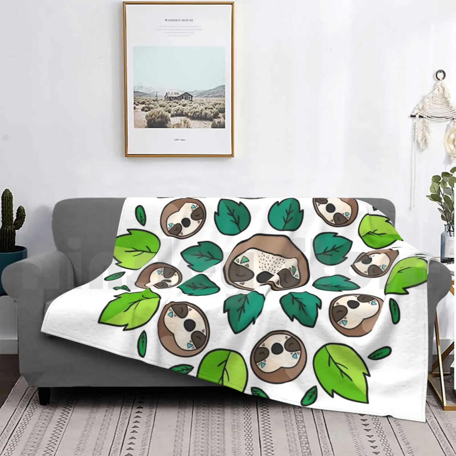 Mandala Sloth Blanket For Sofa Bed Travel Mandala Sloth Perezoso Lazy Cute Kawaii Man Girl Vector Geek Ethnic