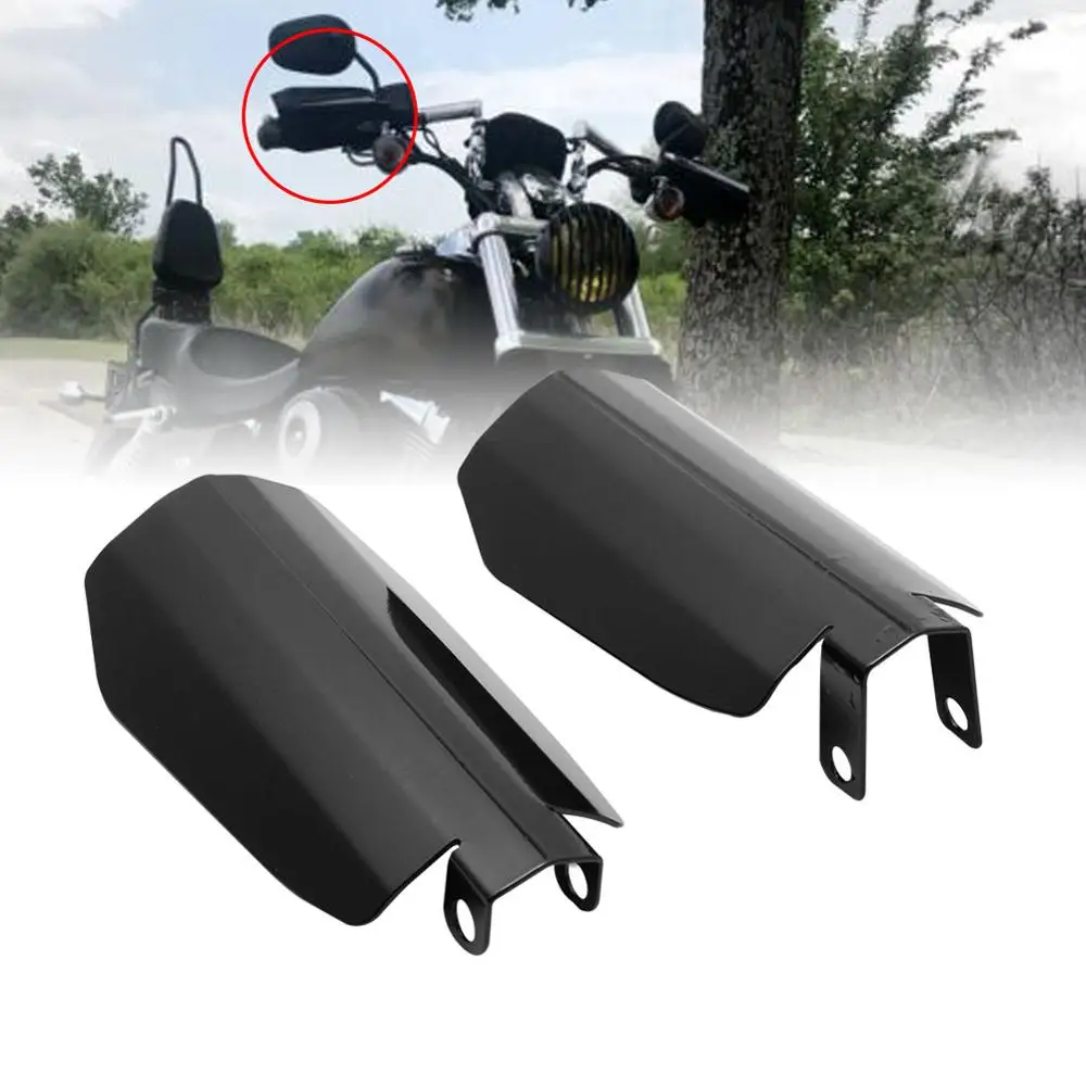 Motorcycle Black Coffin Cut Large Hand Guards Fit For Harley Touring Sportster Dyna FXR\'s Baggers 2007-Up