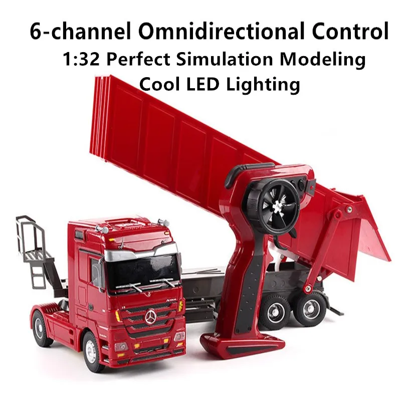 

Electric Remote Control RC Truck 6CH 1:32 2KG Load Radio Remote Control With LED Lights Simulation Sound Remote Control Truck