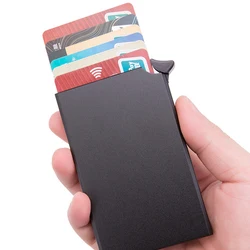 ZOVYVOL – porte-cartes de visite personnalisé, étui en aluminium RFID, Pop-up automatique, porte-cartes bancaire antivol