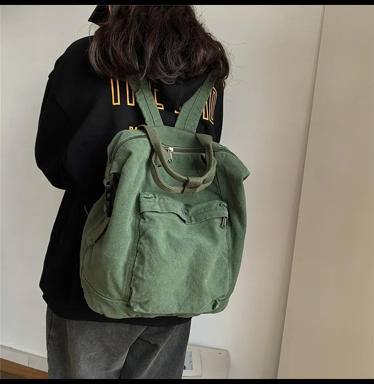 Mochila de grande capacidade para adolescentes, bolsa escolar feminina simples, bolsa de viagem para ombro, cor sólida, nova