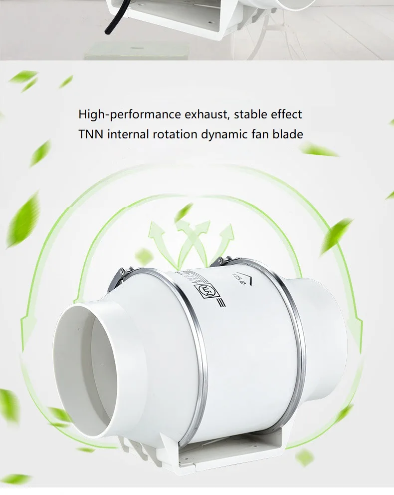 4inch 220V Exhaust Fans Home Silent Inline Pipe Duct Fan Bathroom Extractor Ventilation Kitchen Toilet Wall Air Clean Ventilator