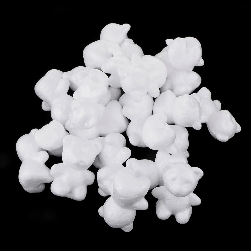 

20 Pcs Bear Foam Crafts Polystyrene Styrofoam Foam DIY Kids Handmade Crafts