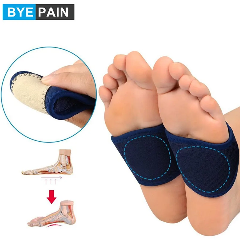 1Pair Arch Support Brace Plantar Fasciitis Strap for Foot Pain High Arches & Flat Feet Compression Wrap Inserts