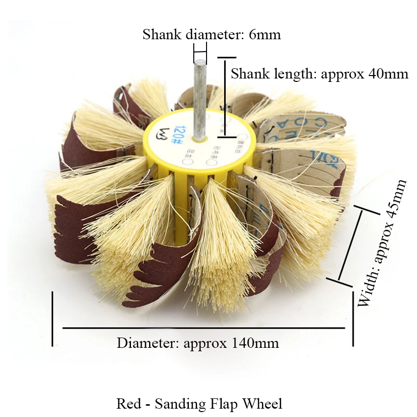 1PCS Sisal & Sandpaper Sanding Flap Wheel Polishing 1/4'' Shank for Drill Rust Paint