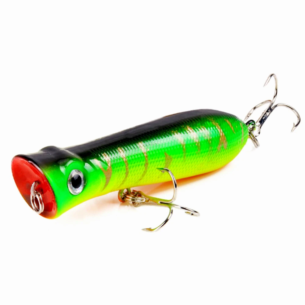 1PCS Quality Popper Wobbler Fishing Lure With 6# Hooks 8cm 11.5g Topwater Floating Crankbait Artificial Bait Bass Carp Peche