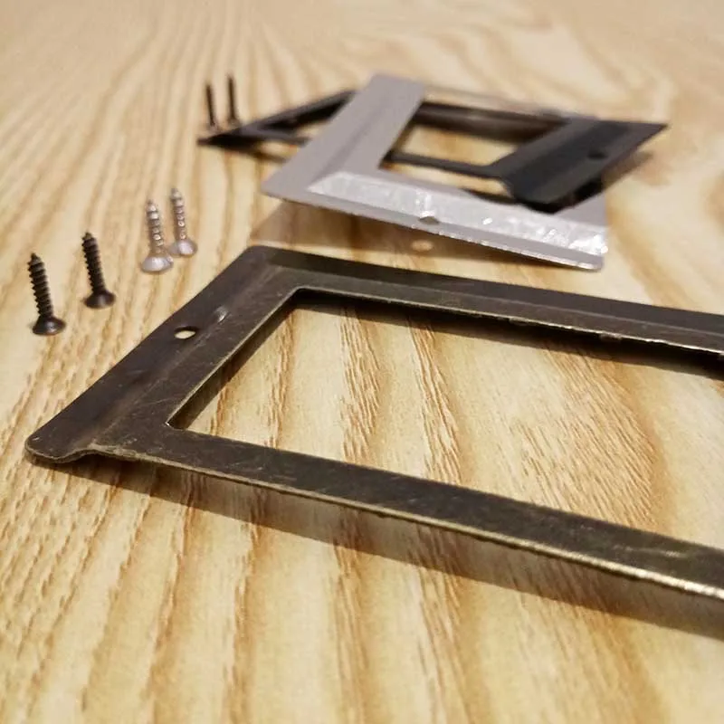 10pcs Iron Antique Brass Metal Label Pull Frame Handle File Name Card Holder For Furniture Cabinet Drawer Box Case Bin 80x51mm