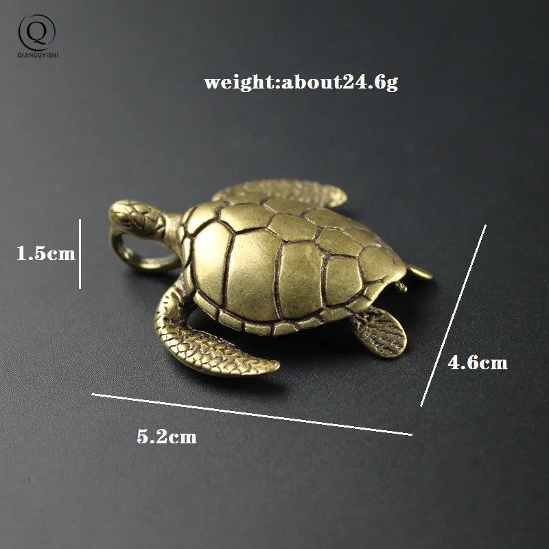 Retro Copper Turtle Keychain Pendants Ornaments Antique Bronze Tortoise Key Chain Ring Pendant Jewelry Vintage Pet Car Keychains