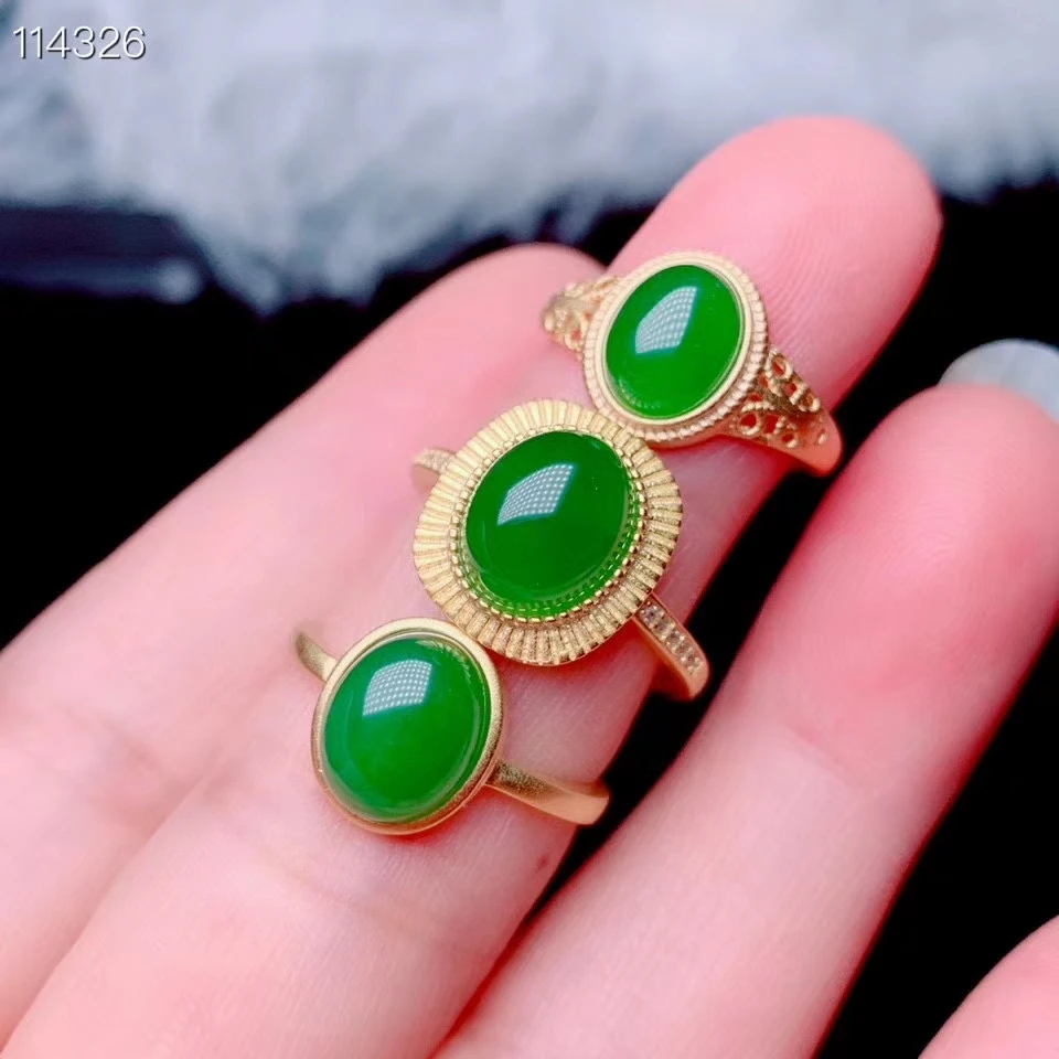 925 sterling silver natural jasper gemstone girls ring 3 optional high clarity translucent luxury fashion support testing