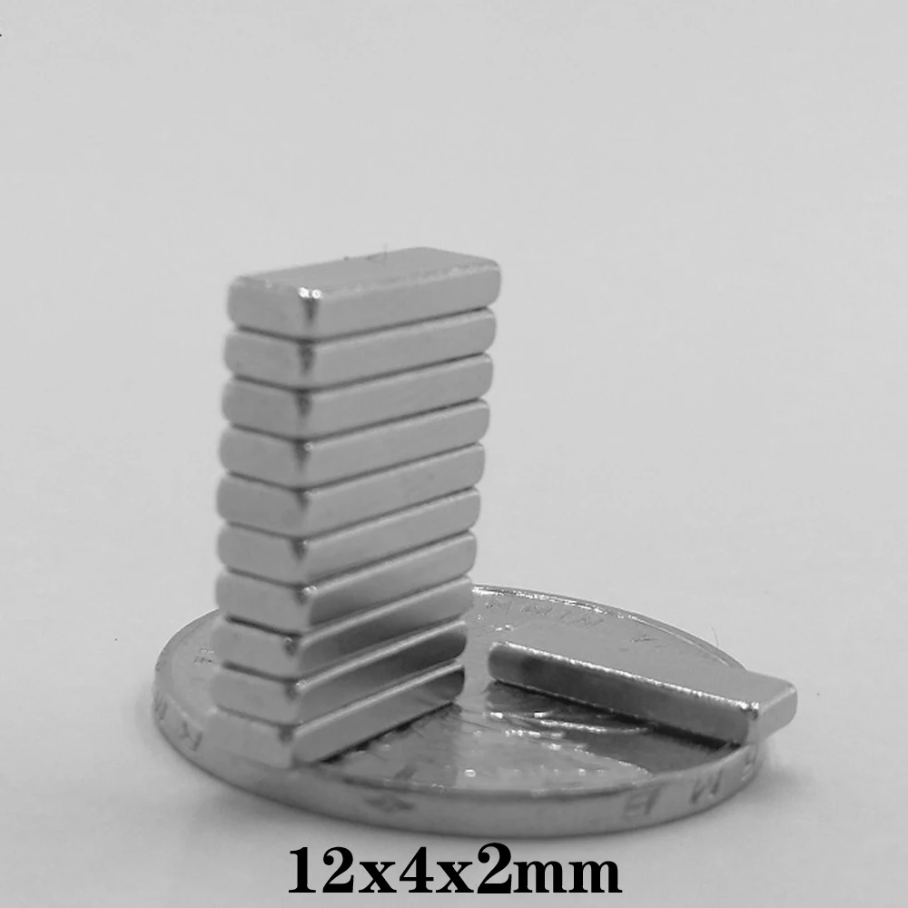 20~500PCS 12x4x2 mm Powerful Magnets sheet 12mmX4mm Block Permanent Magnet 12x4x2mm Thin Neodymium Magnet Strong 12*4*2 mm