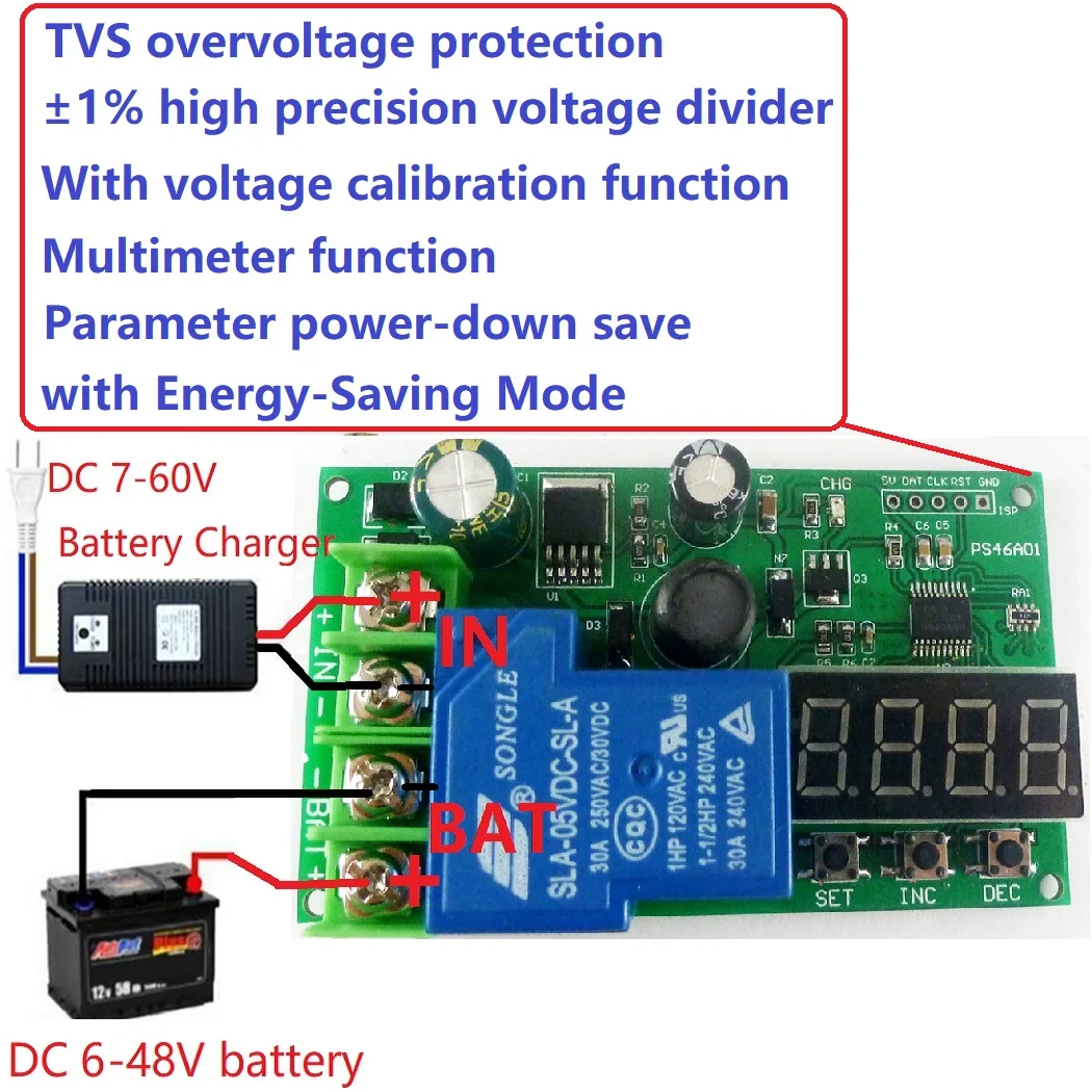 

12V 24V 48V свинцово-кислотные Батарея защита зарядных устройств доска Батарея Car Батарея автоматический старт-стоп модуль