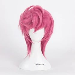 JoJo's Bizarre Adventure Golden Wind Trish Una Cosplay Wig Pink Short Heat Resistant Synthetic Hair Wig + Wig Cap
