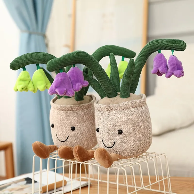 Kawaii Phòng Trang Trí Nhà Đồ Trang Trí Mô Phỏng Bluebell Hoa Vật Có Plushie Búp Bê Trong Nhà Sang Trọng Đồ Chơi Để Bàn Trang Trí Quà Tặng