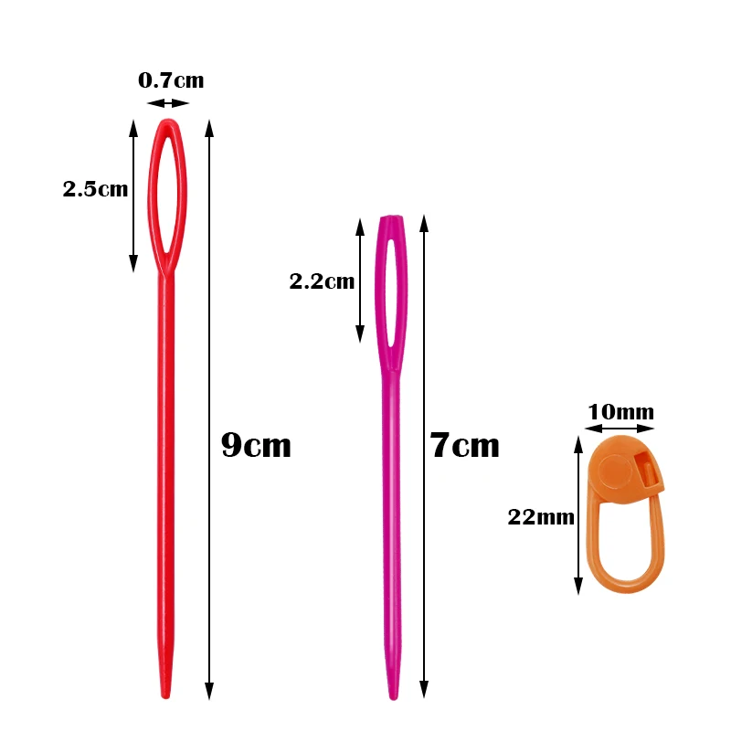 100PCS 7cm/9cm Children Colorful Plastic Needles Tapestry Binca Sewing Yarn Needle Plastic Needles For Kids