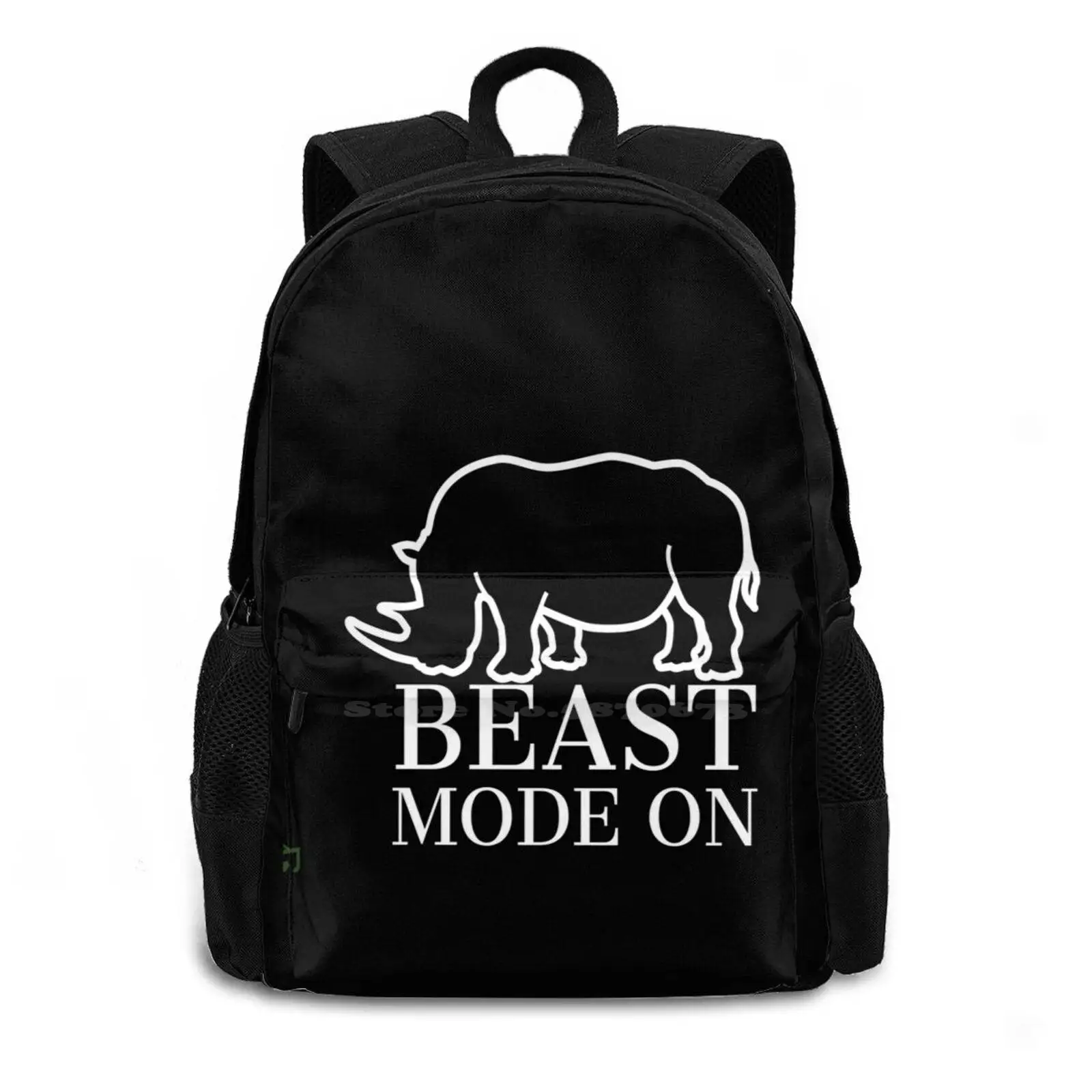 Copy Of Beast Mode On. Rhino Backpack For Student School Laptop Travel Bag Fitness Gym Boxing N Soccer Running Volleyball